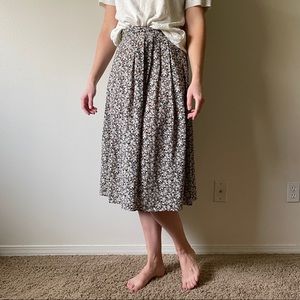 Floral High Waisted Swing Skirt